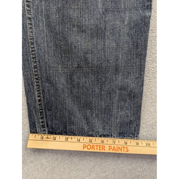 5ive Jungle Jeans Mens 34x30 Relaxed Fit Distressed Denim Straight Leg Pants - Picture 6 of 13
